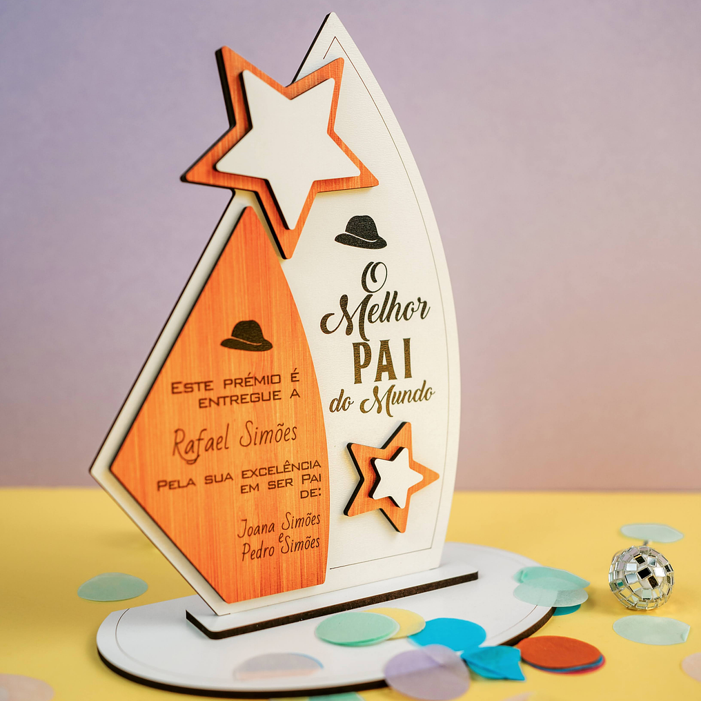 Pack Dia do Pai – Troféu + Candeeiro Personalizado 4