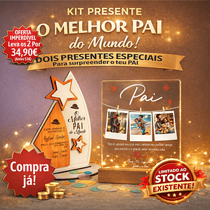 Pack Dia do Pai – Troféu + Candeeiro Personalizado