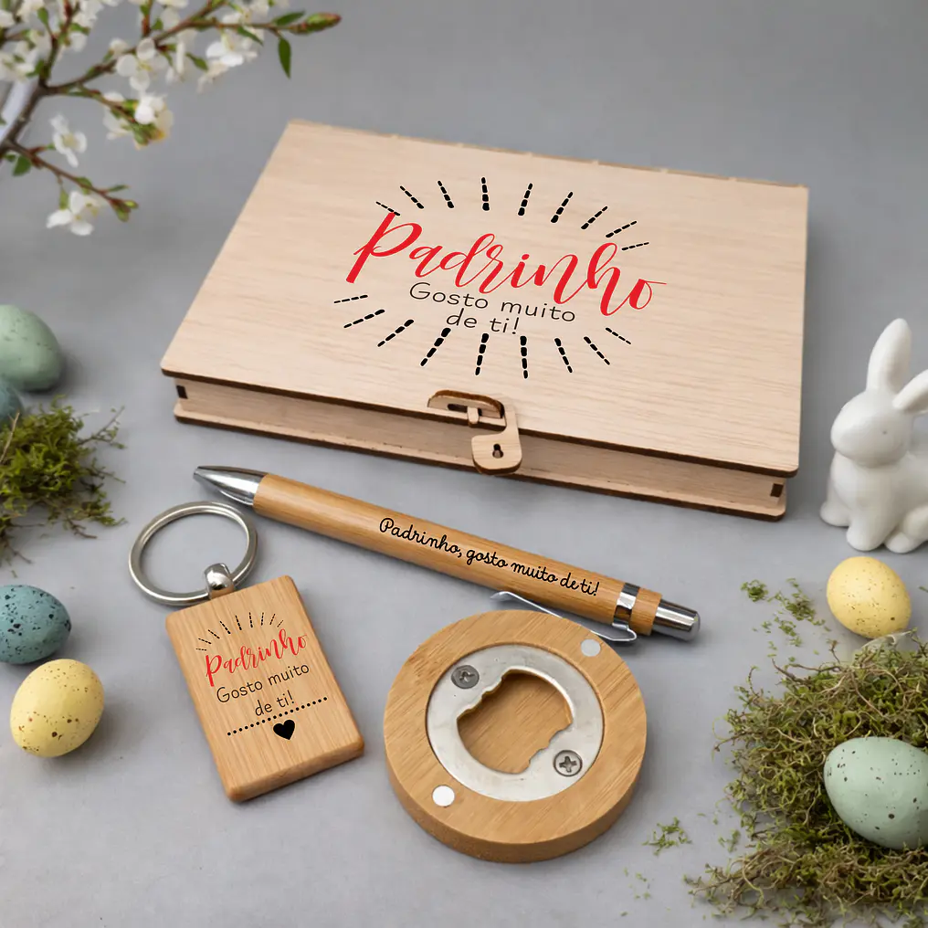 Caixa Personalizada 'Padrinho Gosto Muito de Ti' 1