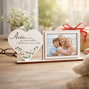 Moldura Avós com coração e dedicatória (M2)