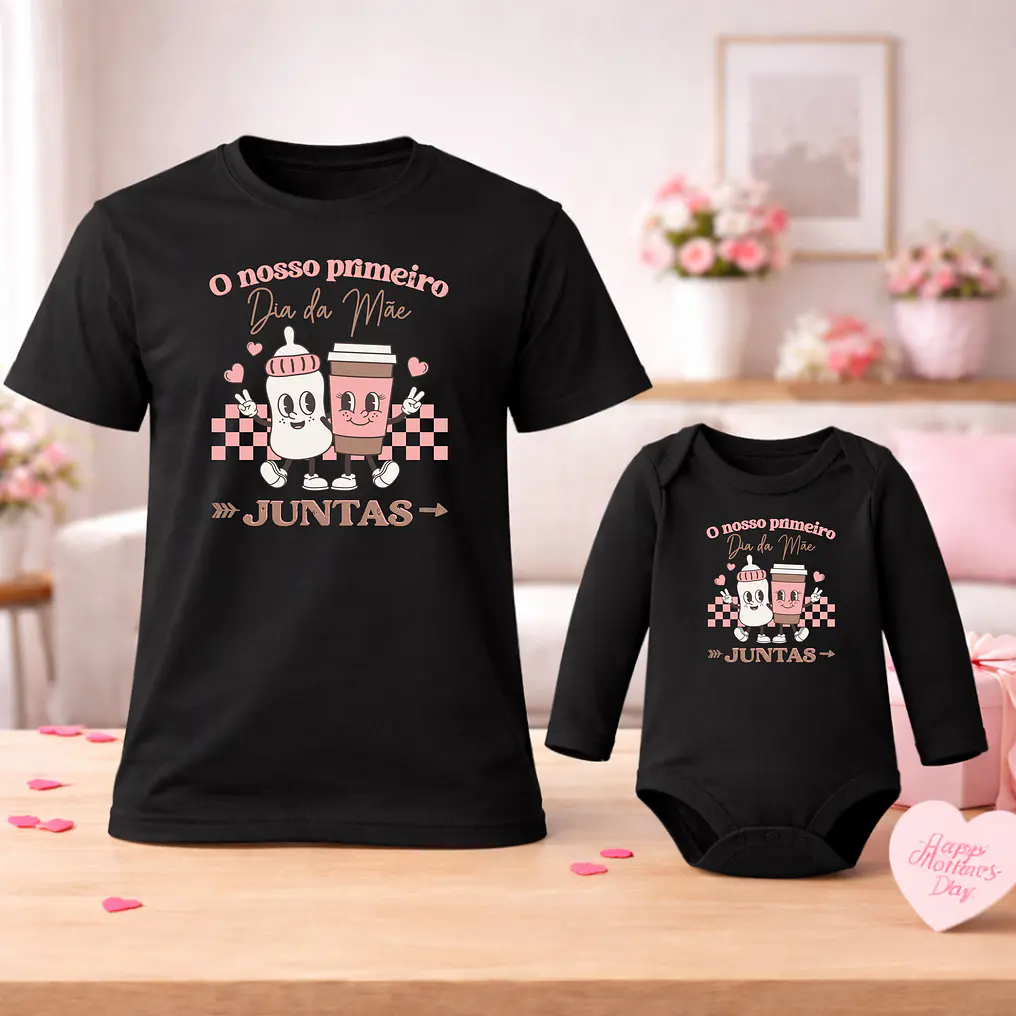 Conjunto Primeiro Dia da Mãe Juntas - Rosa 3