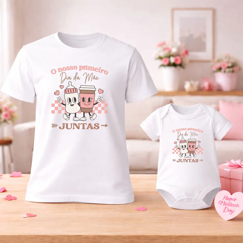 Conjunto Primeiro Dia da Mãe Juntas - Rosa 4