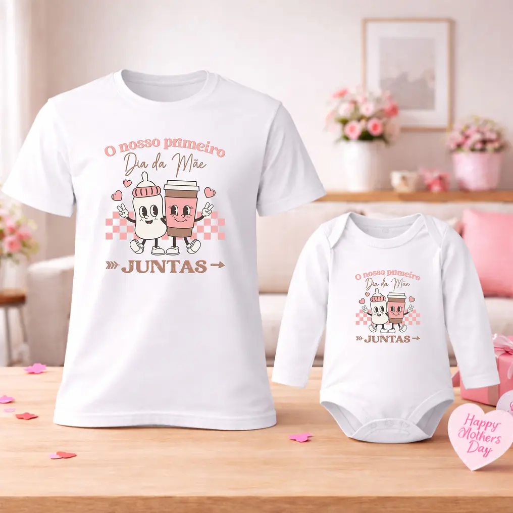 Conjunto Primeiro Dia da Mãe Juntas - Rosa 5