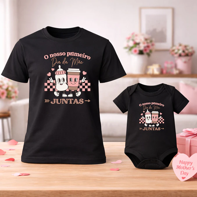 Conjunto Primeiro Dia da Mãe Juntas - Rosa 6