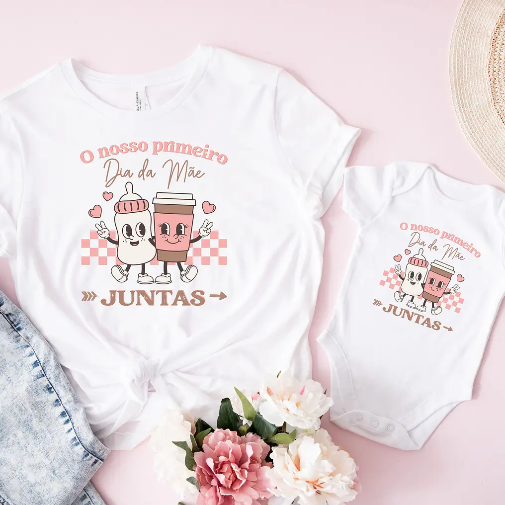 Conjunto Primeiro Dia da Mãe Juntas - Rosa 1