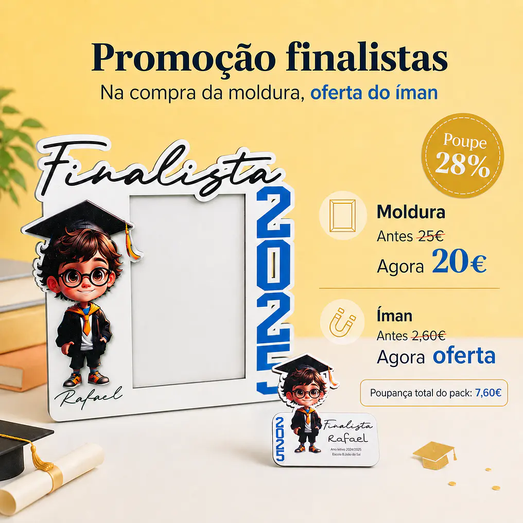 Pack Moldura Finalista + Íman Oferta Personalizado 1