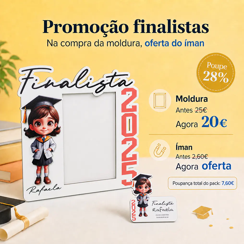 Pack Moldura Finalista + Íman Oferta Personalizado 2