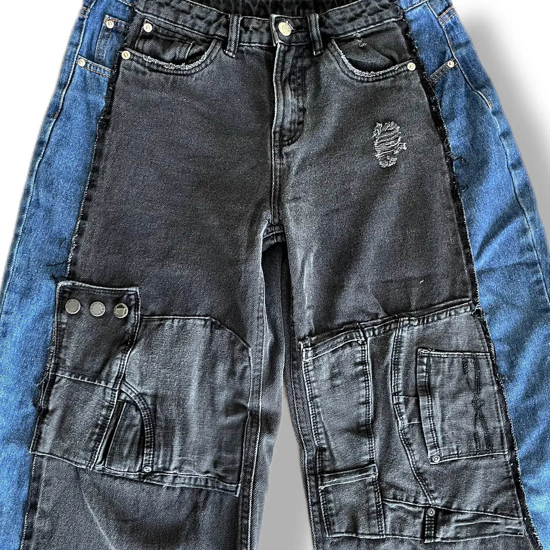 Pant bicolor tiro bajo  2