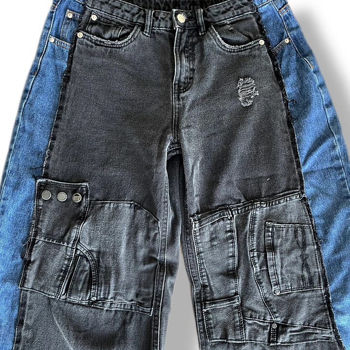 Pant bicolor tiro bajo  2