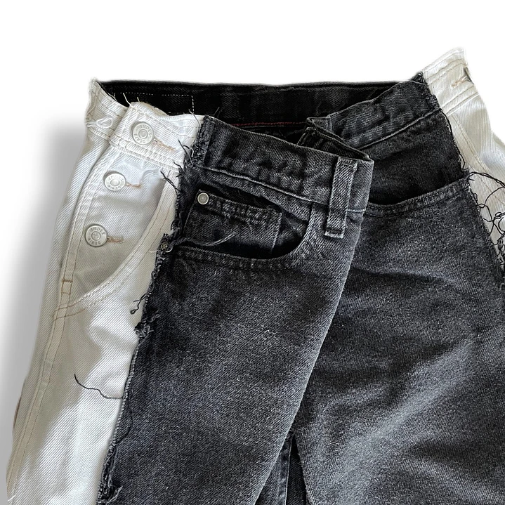 Pant bicolor tiro bajo  2