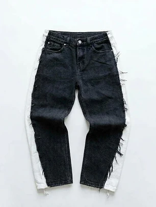 Pant bicolor tiro bajo 