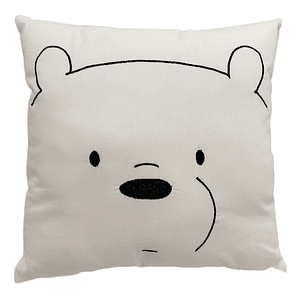 Cojín Bordado Oso Polar Minimalista Inspirado En Serie Anima