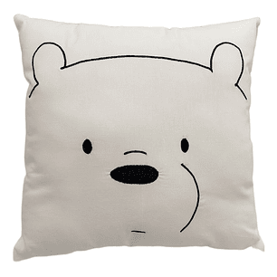 Cojín Bordado Oso Polar Minimalista Inspirado En Serie Anima
