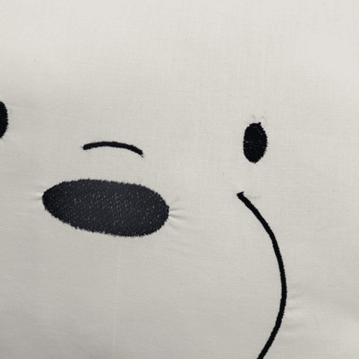 Cojín Bordado Oso Polar Minimalista Inspirado En Serie Anima 4