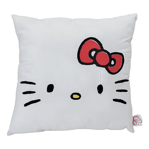 Cojín Bordado Gatita Lazo Rojo Inspirado En Universo Kawaii | Kitty