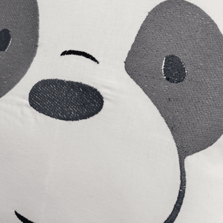 Cojín Bordado Oso Panda Kawaii Inspirado En Serie Animada 4