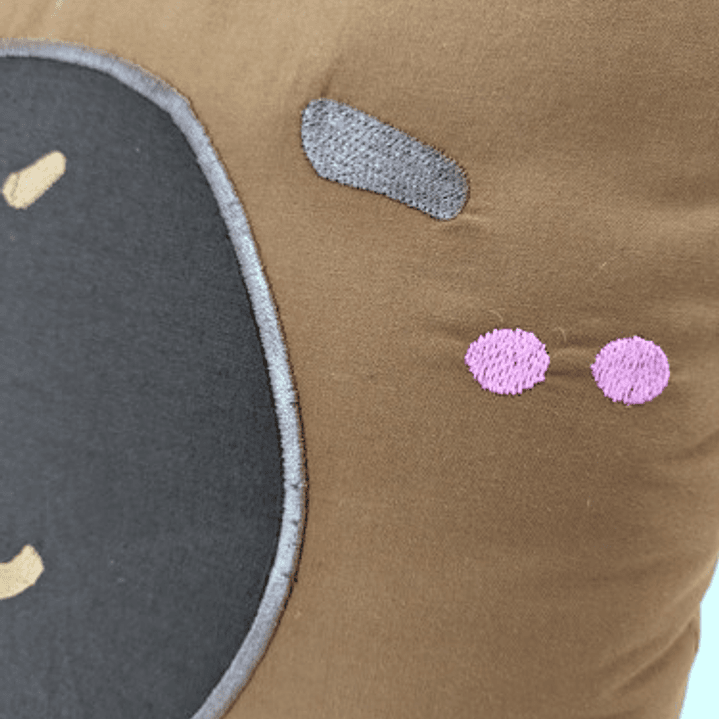 Cojín Bordado Capibara Carpincho Kawaii Varios Colores 3