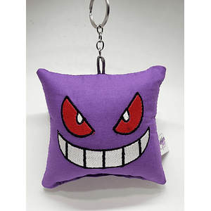 Llavero Mini-cojín Bordado: Fantasma Travieso | Gengar