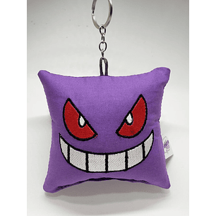 Llavero Mini-cojín Bordado: Fantasma Travieso | Gengar