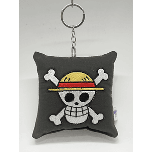 Llavero Mini-cojín Bordado: One Piece | Jolly Roger De Luffy