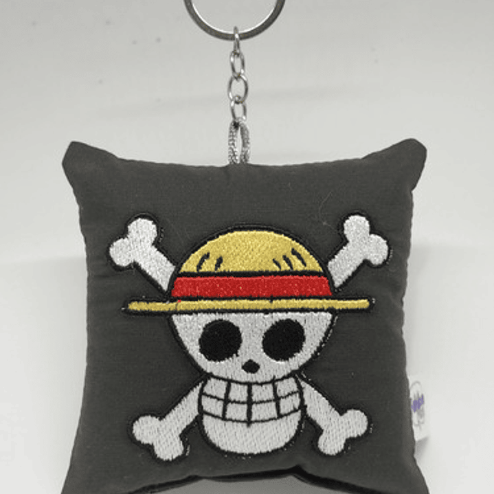 Llavero Mini-cojín Bordado: One Piece | Jolly Roger De Luffy 1