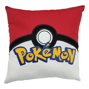 Cojín Bordado: Pokebola Clásica Con Logo Pokémon