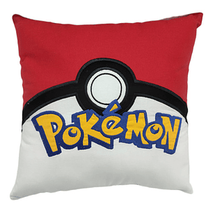 Cojín Bordado: Pokebola Clásica Con Logo Pokémon