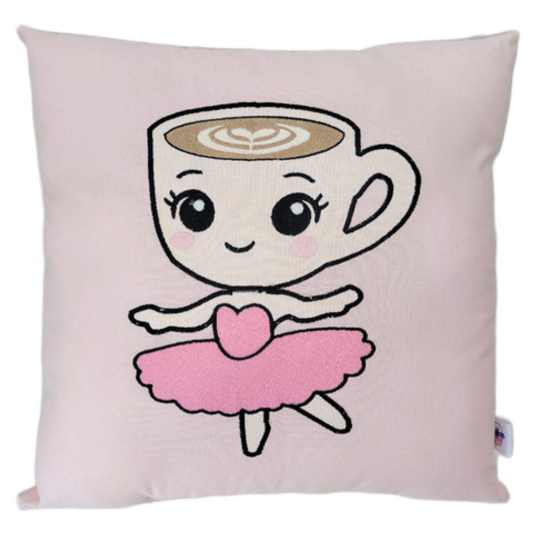 Cojín Bordado: Bailarina Capuchina Kawaii | Brainrot 1