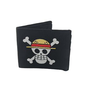 Billetera Bordada One Piece - Diseño Jolly Roger & Logo | Piratas del Sombrero de Paja