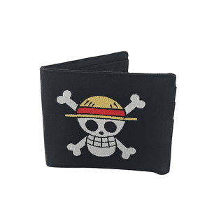Billetera Bordada One Piece - Diseño Jolly Roger & Logo | Piratas del Sombrero de Paja