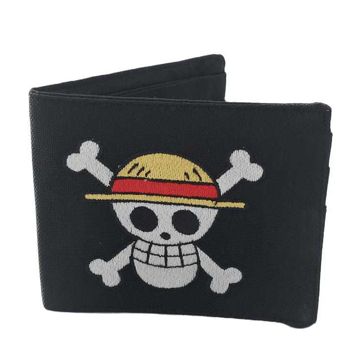 Billetera Bordada One Piece - Diseño Jolly Roger & Logo | Piratas del Sombrero de Paja 1