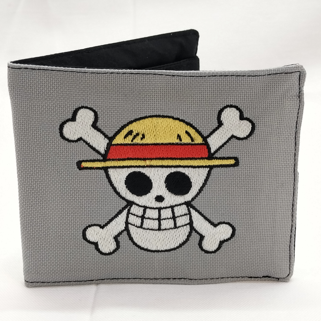 Billetera Bordada One Piece - Diseño Jolly Roger & Logo | Piratas del Sombrero de Paja 2
