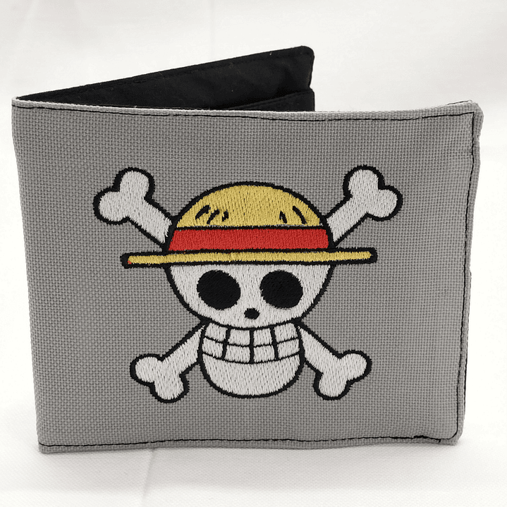 Billetera Bordada One Piece - Diseño Jolly Roger & Logo | Piratas del Sombrero de Paja 2