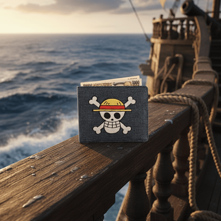 Billetera Bordada One Piece - Diseño Jolly Roger & Logo | Piratas del Sombrero de Paja 5