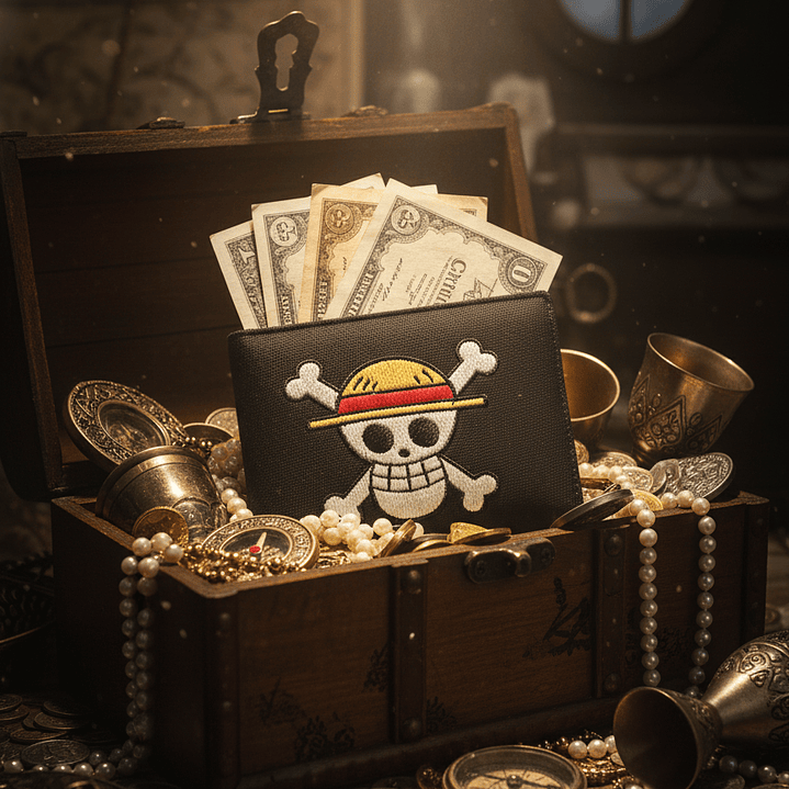 Billetera Bordada One Piece - Diseño Jolly Roger & Logo | Piratas del Sombrero de Paja 6