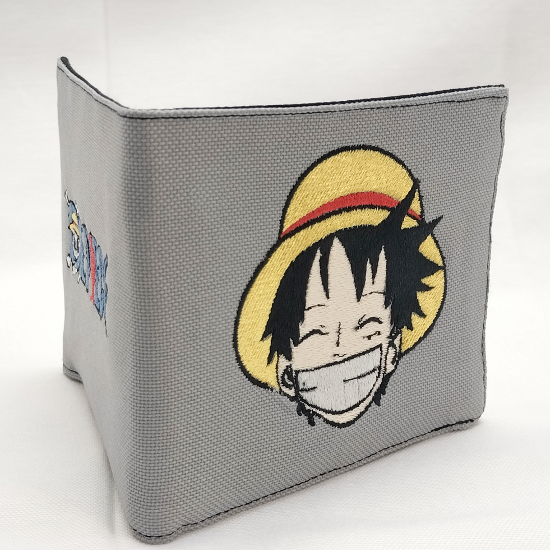 Billetera Bordada One Piece - Diseño Luffy & Logo | Piratas del Sombrero de Paja 2