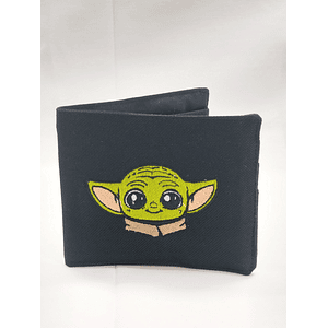 Billetera Bordada Star Wars - Diseño Grogu & Logo | La Fuerza en tu Bolsillo