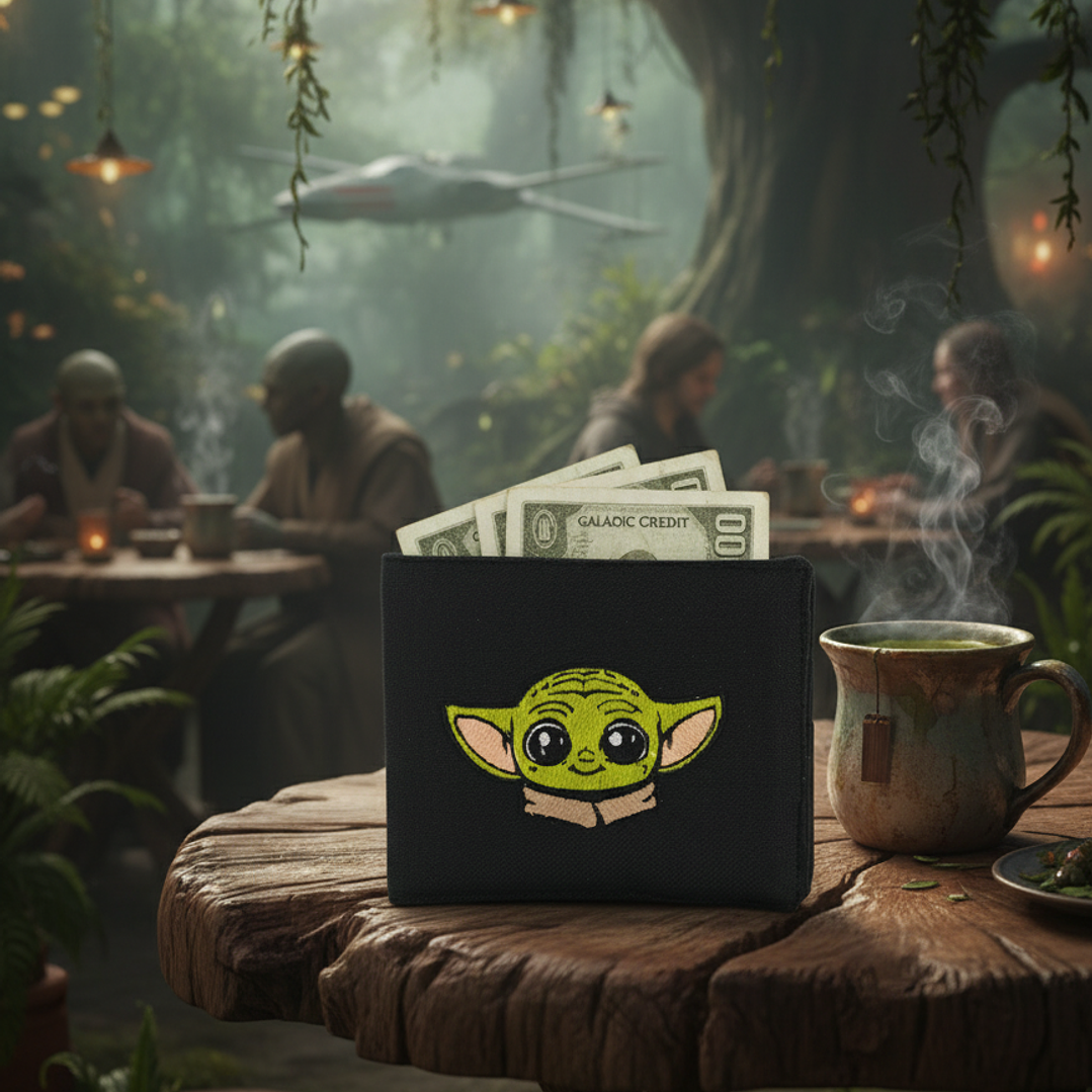Billetera Bordada Star Wars - Diseño Grogu & Logo | La Fuerza en tu Bolsillo 4