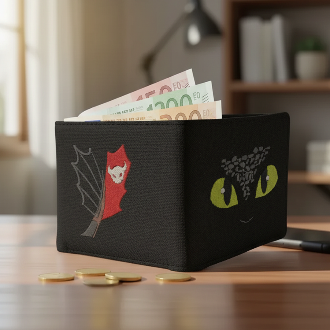 Billetera Bordada Cómo Entrenar a Tu Dragón - Diseño Chimuelo & Hooligans Peludos 2