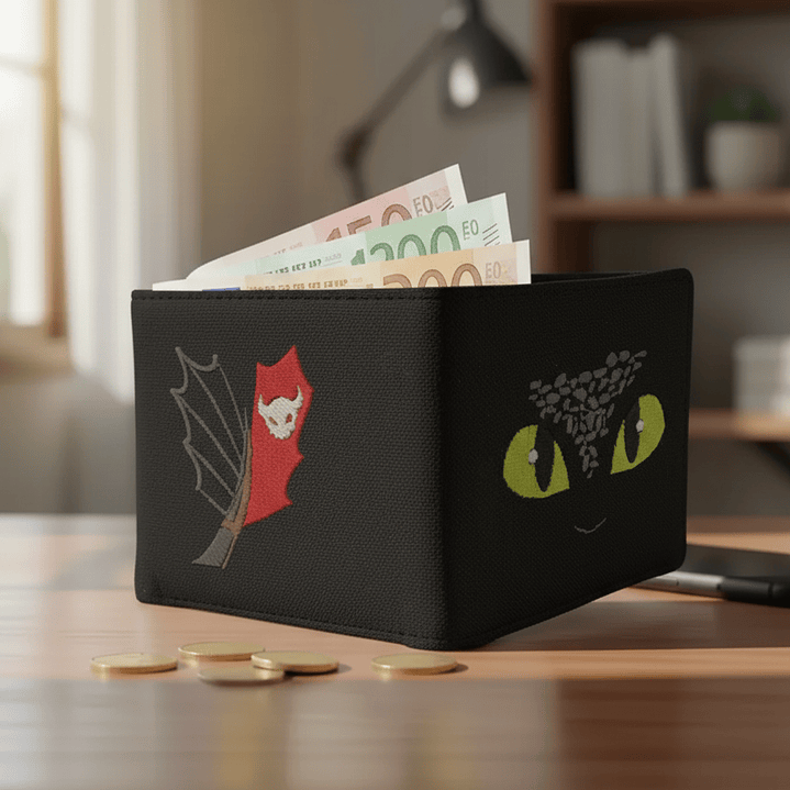 Billetera Bordada Cómo Entrenar a Tu Dragón - Diseño Chimuelo & Hooligans Peludos 2