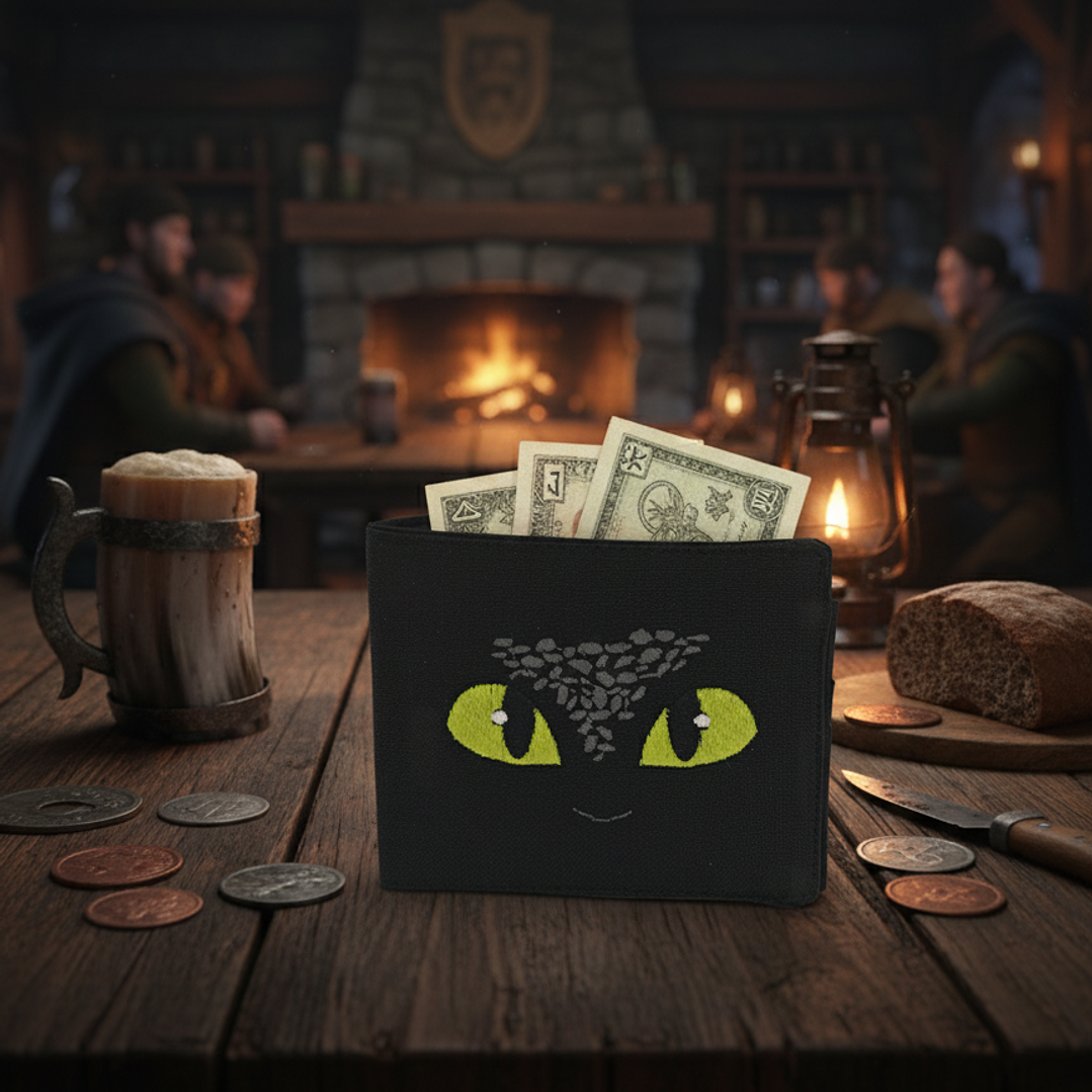 Billetera Bordada Cómo Entrenar a Tu Dragón - Diseño Chimuelo & Hooligans Peludos 10