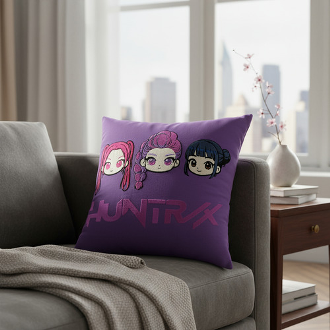 Cojín Bordado Guerreras Kpop  | Chibi Rumi, Mira Y Zoey 1