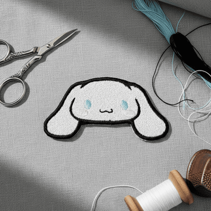 Parche Bordado Cinnamoroll Cachorro Blanco  Termoadhesivo 1