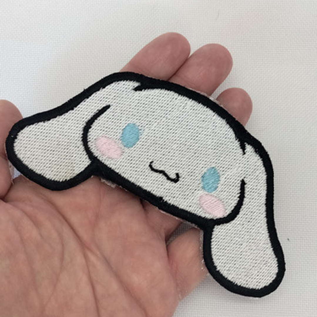 Parche Bordado Cinnamoroll Cachorro Blanco  Termoadhesivo 4