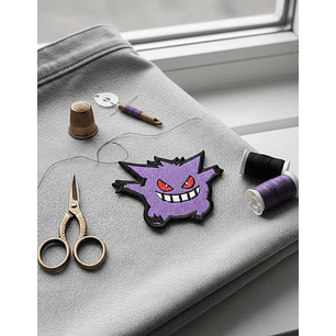 Parche Bordado Fantasma Morado Sombra Sonrisa Termoadhesivo