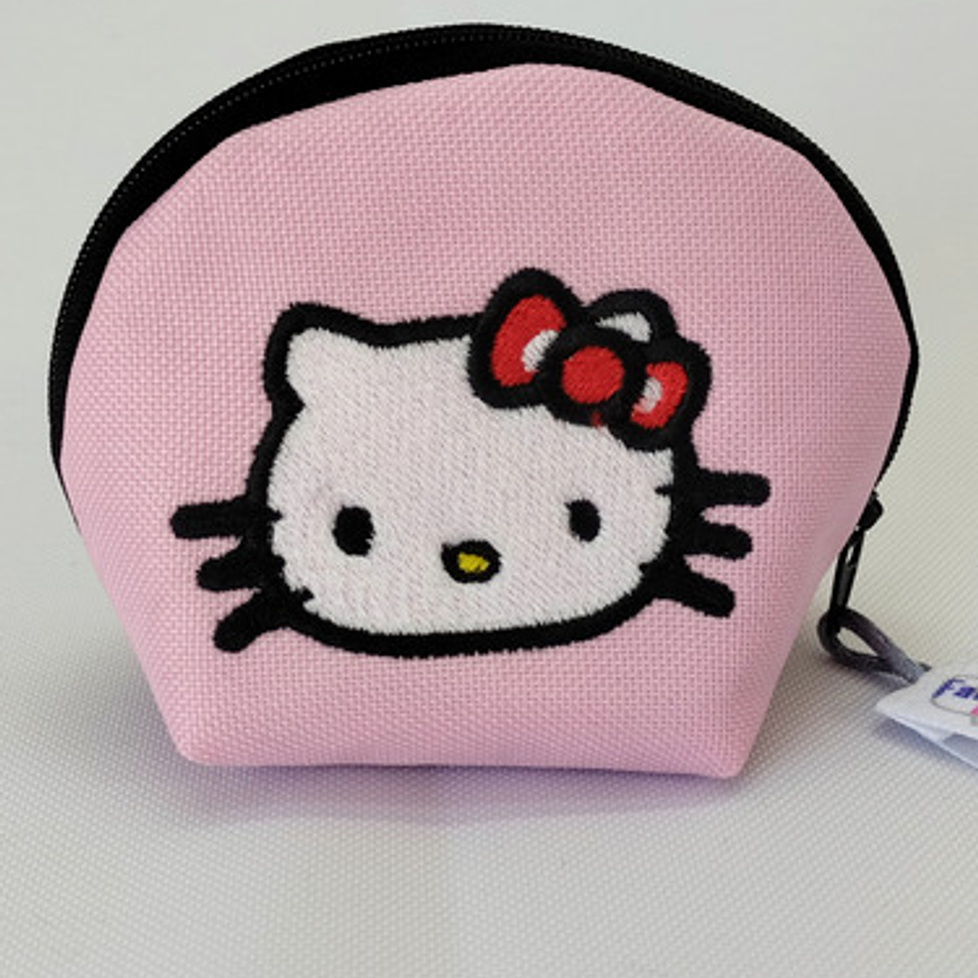 Monedero Bordado Gatita Kawaii Moño Rojo 2
