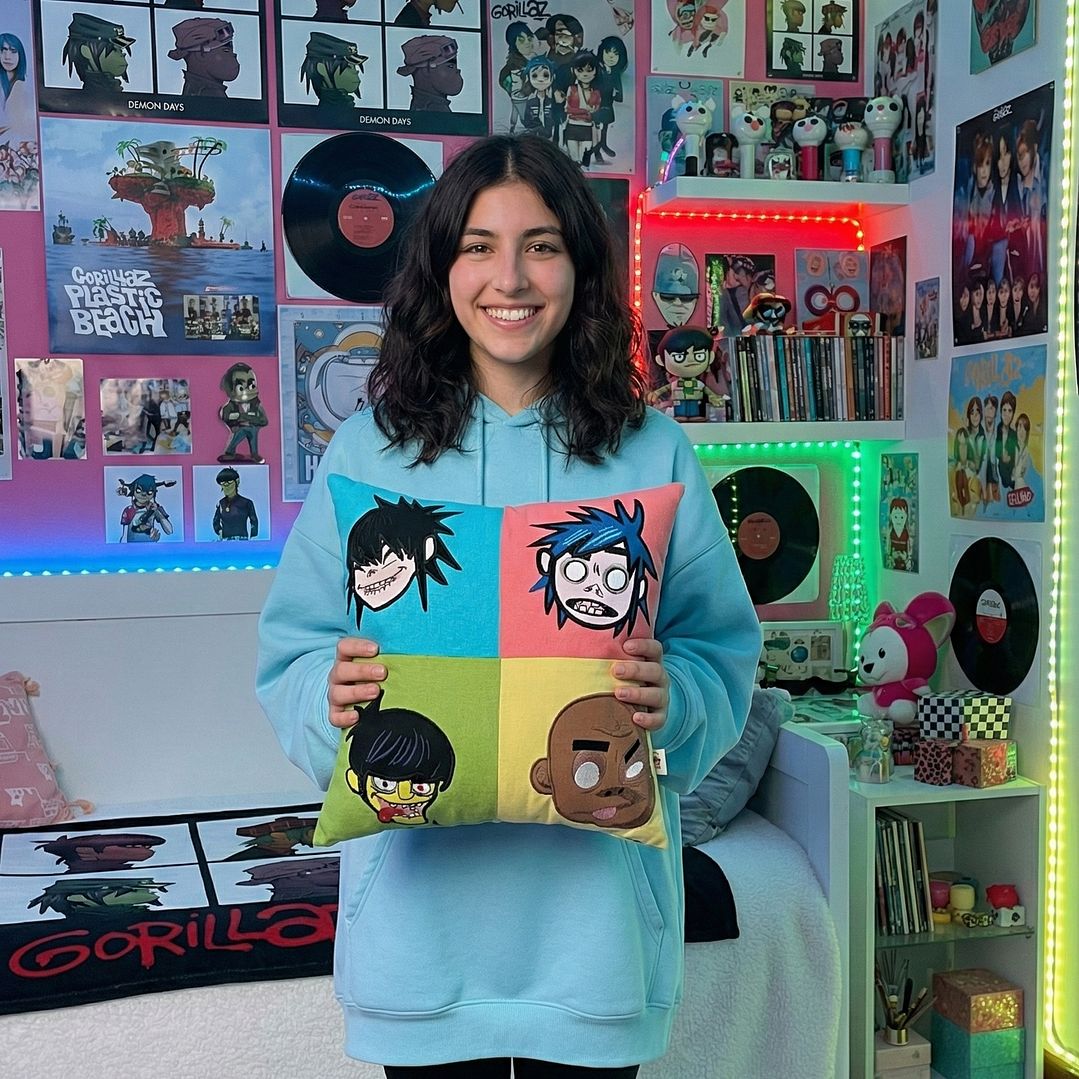 Cojín Gorillaz Bordado de Alta Densidad - 100% Algodón Orgánico 6