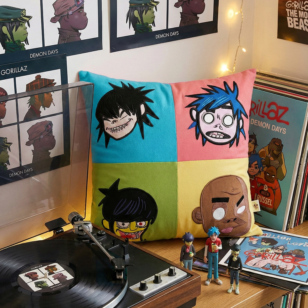 Cojín Gorillaz Bordado de Alta Densidad - 100% Algodón Orgánico 8