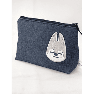 Estuche Bordado Skzoo - Wolfchan Azul Acero Jeans Bordado