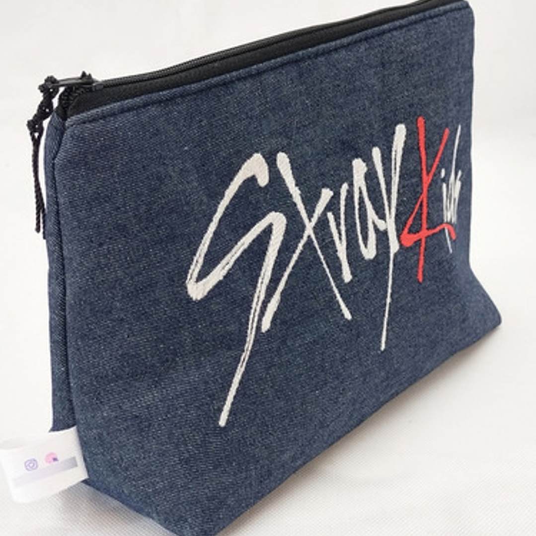 Estuche Bordado Skzoo - Wolfchan Azul Acero Jeans Bordado 3